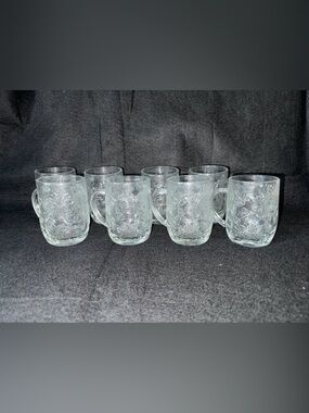 Vintage Princess House Lot Of 8 Fantasia Coffee Tea Mugs Cups Poinsettia Design
